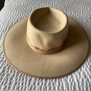 Lack Of Color Cream Wide-Brim Hat
